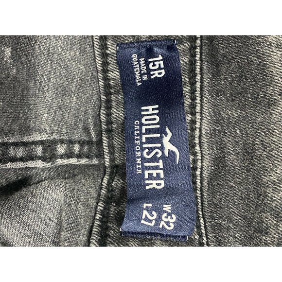 NWT HOLLISTER Ultra High Rise Mom Jeans Sz 15/32 Faded Black Stretch #84667 - Picture 4 of 6